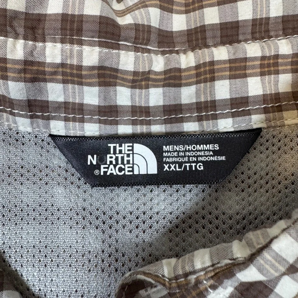The North Face Mens XXL Brown Plaid Long Sleeve Hiking‎ Shirt